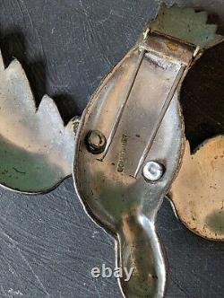 Vintage Sparrow Articulated Bird Fur Clip Pin Brooch