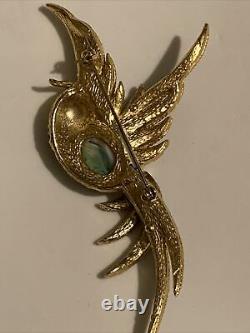 Vintage Sphinx Beautiful Bird Brooch Pretty Turquoise Stones. Beautiful