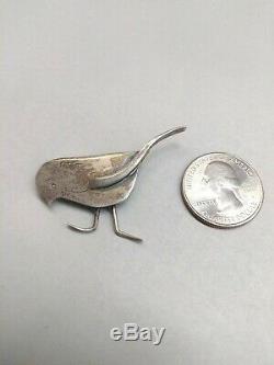 Vintage Sterling FHB Fat Bird Brooch Pin Francis Holmes Boothby Signed