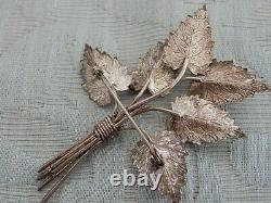 Vintage Sterling Silver 1933 Charles Horner Leaf & Lady Bird Spray Brooch