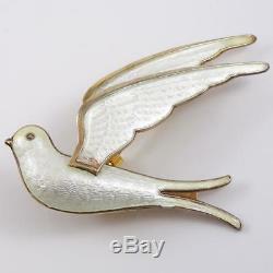 Vintage Sterling Silver Aksel Holmsen Norway Bird Enamel Pin Brooch LDK6