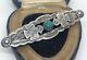 Vintage Sterling Silver Brooch Pin 925 Turquoise Native American Bird Bar