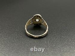 Vintage Sterling Silver Cat's Eye Moonstone  Bird Ring Size 7