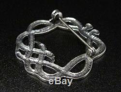 Vintage Sterling Silver Celtic Knot Brooch Pin Intertwined Birds