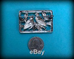 Vintage Sterling Silver Love Birds Pin Signed Sterling Craft by Coro Brooch