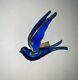 Vintage Sterling Silver Norway Blue Bird Brooch Enamel Signed