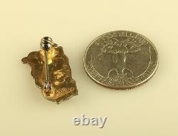 Vintage Sterling Silver Norwegian Hroar Prydz Enamel Owl Bird Brooch Pin