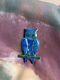Vintage Sterling Silver Lapis /malachite Owl Brooch Or Pendant, Hand Made