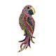 Vintage Style Large Parrot Bird Design With Multicolor Lab Created Stone Brooch
