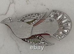 Vintage Swarovski Sterling Crystal Bamoa Sun Bird Pin Brooch