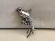 Vintage Taxco Mexican Sterling Silver Turquoise Large Figural Bird Pin Brooch