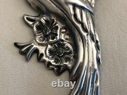Vintage TAXCO Mexican Sterling Silver Turquoise Large Figural Bird Pin Brooch