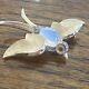 Vintage Trifari Alfred Philippe Jelly Belly Moonstone Opaque Swallow Bird Brooch