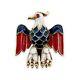 Vintage Trifari Eagle Red White Blue Enamel Glass Eye Small Brooch