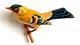 Vintage Takahashi Goldfinch Bird Brooch Hand Carved & Painted