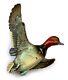 Vintage Takahashi-style Bird Duck Pin Brooch Hand Carved Wood Flight Redhead