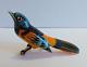 Vintage Takahashi Style Carved Painted Wood Baltimore Oriole Bird Pin Brooch