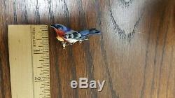 Vintage Takahashi blue bird pin brooch
