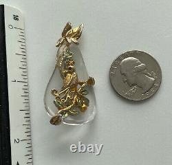 Vintage Tancer II Christmas Tree Brooch Pin Lucite Pear Partridge Book Piece MCM