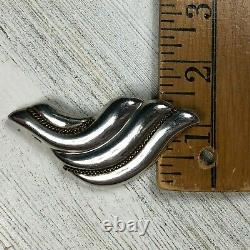 Vintage Taxco Dove Bird Brooch Pendant Sterling Silver & Gold Tone Cable Modern