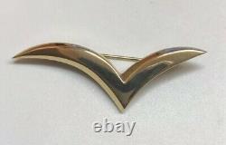 Vintage Tiffany & Co 750 18K Yellow Gold Seagull Bird Brooch Pin Paloma Picasso