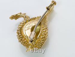 Vintage Tiffany & Co. France 18K Gold Emerald Bird Brooch