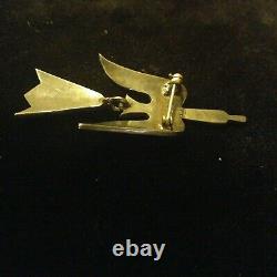Vintage Tommy Singer Sterling silver 925 chip inlay peyote water Bird Pin Brooch