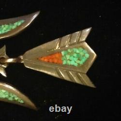 Vintage Tommy Singer Sterling silver 925 chip inlay peyote water Bird Pin Brooch