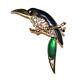Vintage Toucan Bird Brooch Blue Green Enamel Wings Crystals Pin Sphinx Elegant