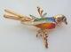 Vintage Unsigned Hattie Carnegie Lucite Rhinestone Bird Of Paradise Brooch Pin