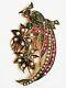 Vintage Victorian Revival Sterling Ruby, Emerald & Pearl Bird Of Paradise Brooch