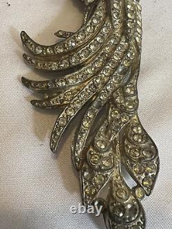 Vintage WOW-HUGE UNSIGNED MB Boucher Paradise bird pin brooch-5.25 L-LOOK