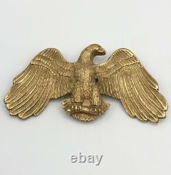 Vintage WWII Right Facing American Bald Eagle Bird Patriotic Gold Brooch Pin