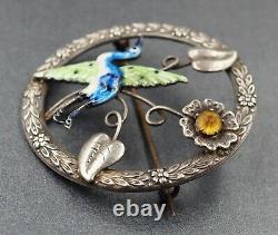 Vintage Womens Bird Brooch Enamel & Sterling Silver WBs Fine Jewellery