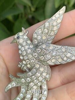Vintage brooch Bird circa Antique 1930s Large 4 Inches Flying Bird Very Rare Pin
