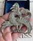 Vintage Brooch Large Bird With Rhinestones Pave 1930s -1940s Rare For Collect