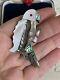 Vintage Brooch Bird Large Parrot Mexico Abalone Shell Signed