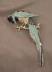 Vintage Early Mb Mark Marcel Boucher Enameled Pave Rhinestone Exotic Bird Brooch
