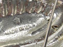 Vtg 1930-40s FRED GRAY Silver Pot Metal Enamel Rhinestone Pelican Bird Brooch
