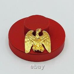 Vtg ANN HAND Brooch Pin Eagle Bird Jewelry Designer Signed High End Goldplate