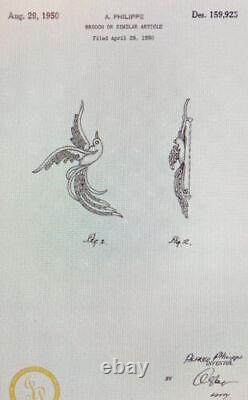 Vtg Crown Trifari Rarest Bird Of Paradise Brooch & Earrings By Alfred Phillip