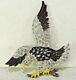 Vtg Iconic Blackyellow Enameled Fiery Ice Rs 1940's Large Eagle Bird Brooch Pin
