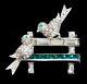 Vtg Jomaz Love Birds On A Bench Figural Invisibly Set Rhinestone Brooch Pin