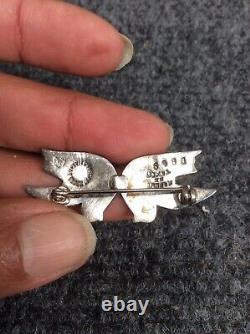 Vtg Margot de Taxco sterling silver 925 birds enamel pin brooch