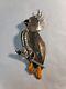 Vtg Native American Zuni 4 Sterling Mop Parrot Bird Brooch Pendant