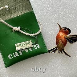 Vtg Numbered Carven Hummingbird Brooch