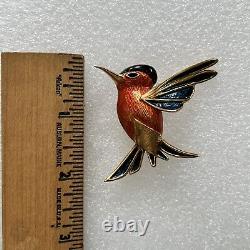 Vtg Numbered Carven Hummingbird Brooch