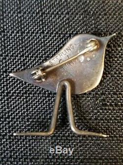 Vtg Sterling Silver FHB Bird Brooch Pin Frances Holmes Boothby Handmade Signed
