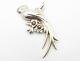 Vtg Sterling Silver Large Bird Brooch Pin Quetzal Parrot Mexico Signed Prieto