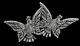 Vtg Trifari Art Deco Pave Rhinestone Fluttering Birds Clipmate Duette Brooch Pin